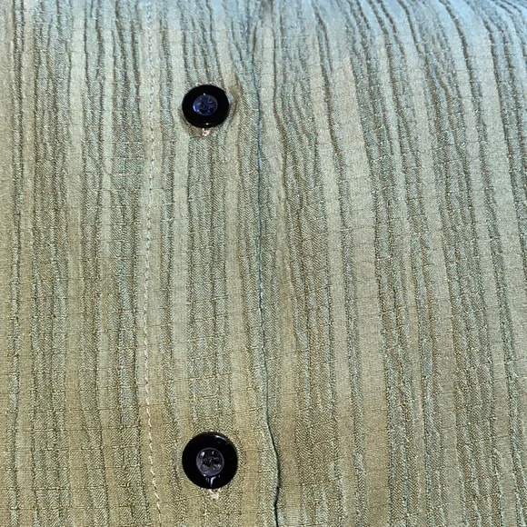 SHEIN Essence Plus army green long roll tab button up textured tunic NEW size 3X - Picture 7 of 14